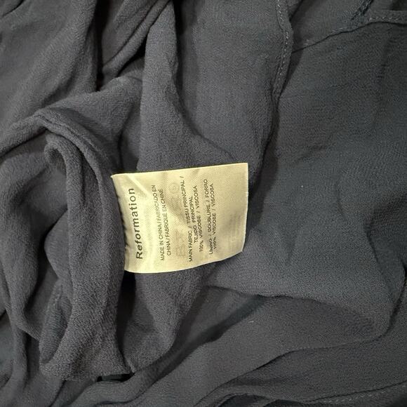 Reformation Pyper Dress Navy Blue Women's Size 4 Spaghetti Straps Maxi Gown Slit - Picture 12 of 13